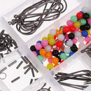 Safety Fishing Clips Hooks Swivels Beads Kit with Hard Plastic Tackle Box