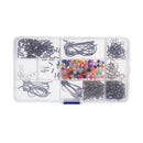 Safety Fishing Clips Hooks Swivels Beads Kit with Hard Plastic Tackle Box