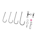Safety Fishing Clips Hooks Swivels Beads Kit with Hard Plastic Tackle Box