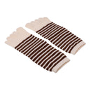Men Women Blisters Preventing 5 Finger Ankle Striped Toe Socks Cotton Warm Toe Socks Pair Beige