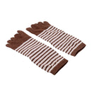 Men Women Blisters Preventing 5 Finger Ankle Striped Toe Socks Cotton Warm Toe Socks Pair Brown
