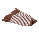 Men Women Blisters Preventing 5 Finger Ankle Striped Toe Socks Cotton Warm Toe Socks Pair Brown