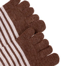 Men Women Blisters Preventing 5 Finger Ankle Striped Toe Socks Cotton Warm Toe Socks Pair Brown