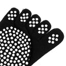 Women Cotton Yoga Pilates Practice Gym Toe Socks Anti-slip Shock Absorption Foot Massage Full Grip Socks 1 Pair Black