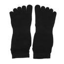 Women Cotton Yoga Pilates Practice Gym Toe Socks Anti-slip Shock Absorption Foot Massage Full Grip Socks 1 Pair Black