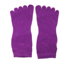 Women Cotton Yoga Pilates Practice Gym Toe Socks Anti-slip Shock Absorption Foot Massage Full Grip Socks 1 Pair Purple