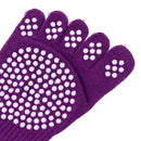 Women Cotton Yoga Pilates Practice Gym Toe Socks Anti-slip Shock Absorption Foot Massage Full Grip Socks 1 Pair Purple