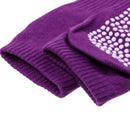 Women Cotton Yoga Pilates Practice Gym Toe Socks Anti-slip Shock Absorption Foot Massage Full Grip Socks 1 Pair Purple