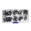 70 Pcs Fishing Interlock Snap Barrel Swivels Connectors Rolling Solid Rings