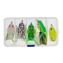 6 Pcs Topwater Frog Lure Kit Set Lots for Bass Snakehead Freshwater Saltwater Soft Bait Crankbait