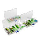 8pcs Lifelike Frog Lure Topwater Fishing Bait Crankbait Hook with Tackle Box