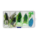 8pcs Lifelike Frog Lure Topwater Fishing Bait Crankbait Hook with Tackle Box