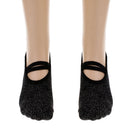 Cotton Socks Non Slip Low Cut Yoga Socks Barre Socks for Yoga Pilates Black