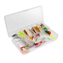 128x Fishing Lures Hooks Baits Swivels Tackle Box Full Storage Case Tool Set