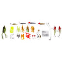 128x Fishing Lures Hooks Baits Swivels Tackle Box Full Storage Case Tool Set