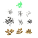 Carp Fishing Terminal Tackle 85pcs Hooks Swivels Beads Clips with Tackle Box