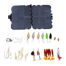 Fishing Lure Set Kit Spoon Lures Lot 35 Spinner Bait Pike Salmon Bass Tackle