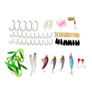79pc Fishing Lures Spinnerbaits Spoons Minnow Bait Pike Trout Salmon+Box Set