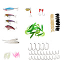 79pc Fishing Lures Spinnerbaits Spoons Minnow Bait Pike Trout Salmon+Box Set