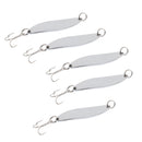 5 Pieces 2" Metal Spinner Spoon Fishing Lure Hard Baits Sequins with Treble Hook Tackle 7.1g Hook Size