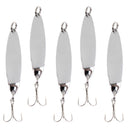 5 Pieces 2" Metal Spinner Spoon Fishing Lure Hard Baits Sequins with Treble Hook Tackle 7.1g Hook Size