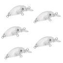 5pcs Unpainted Hard Fishing Lures Blank Crankbaits DIY Fishing Body 4.7cm