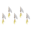 5 Pieces Paillette Spoon Lures Bass Lures Sequins Treble Hooks Spinner Baits