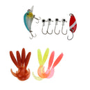 Mixed Fishing Lures Kit Jig Head Hooks Sequin Baits Curly Tail Lures Set