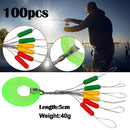 100Pc/set Rubber Space Beans Fishing Line Connector Stopper Fishing Floating