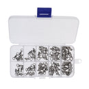 50 Pieces Stainless Steel Heavy Duty Ball Bearing Fishing Rolling Swivels Connector Hook Solid Rings #2 #3 #4 #5 #6