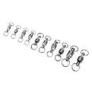 50 Pieces Stainless Steel Heavy Duty Ball Bearing Fishing Rolling Swivels Connector Hook Solid Rings #2 #3 #4 #5 #6