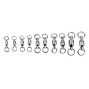 50 Pieces Stainless Steel Heavy Duty Ball Bearing Fishing Rolling Swivels Connector Hook Solid Rings #2 #3 #4 #5 #6