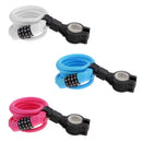 Bike Bicycle Cycle Helmet Pocket Combination Cable Lock Spiral Steel Cable Red