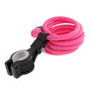 Bike Bicycle Cycle Helmet Pocket Combination Cable Lock Spiral Steel Cable Red