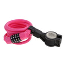 Bike Bicycle Cycle Helmet Pocket Combination Cable Lock Spiral Steel Cable Red