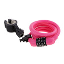 Bike Bicycle Cycle Helmet Pocket Combination Cable Lock Spiral Steel Cable Red