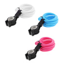 Bike Bicycle Cycle Helmet Pocket Combination Cable Lock Spiral Steel Cable Red