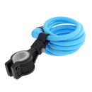 Bike Bicycle Cycle Helmet Pocket Combination Cable Lock Spiral Steel Cable Blue