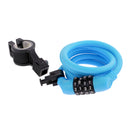 Bike Bicycle Cycle Helmet Pocket Combination Cable Lock Spiral Steel Cable Blue