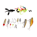 28pcs Fishing Lure Set Spinners Worms Spoon Soft Hard Bait Trout Salmon