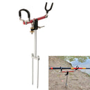Stainless Steel Folding Fishing Rod Pole Holder Ground Support Stand Foldable Fishing Pole Tool, Adjustable Angle