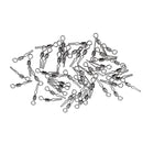 50 Pieces Swivel with Side Line Clip Fishing Tackle Fishhooks Fishing Connector Fishing Swivels with Snap Fishing Clip 4