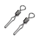 50 Pieces Swivel with Side Line Clip Fishing Tackle Fishhooks Fishing Connector Fishing Swivels with Snap Fishing Clip 4