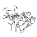 50 Pieces Swivel with Side Line Clip Fishing Tackle Fishhooks Fishing Connector Fishing Swivels with Snap Fishing Clip 4