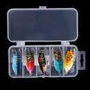 5Pcs Cicada Shape Hard Fishing Lure Artificial Insects Lures Crankbaits with VMC Hooks