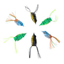 6Pcs Fishing Frog Lures Topwater Bass Fishing Baits Crankbaits Hook Lures Tackle