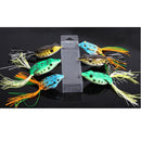 6Pcs Fishing Frog Lures Topwater Bass Fishing Baits Crankbaits Hook Lures Tackle