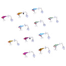 12Pcs Lead Lures Spoon Sequins Lures Fishing Jig Fish Metal Plate Hook Baits Swimbaits