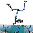 Fishing Boat Rods Holder with Large Clamp Opening 360 Degree Adjustable Fishing Rod Pole Racks Folding Holder Blue