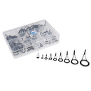 90pcs Stainless Fishing Rod Parts Rod Guides Sets Black Protect the Fishing Line